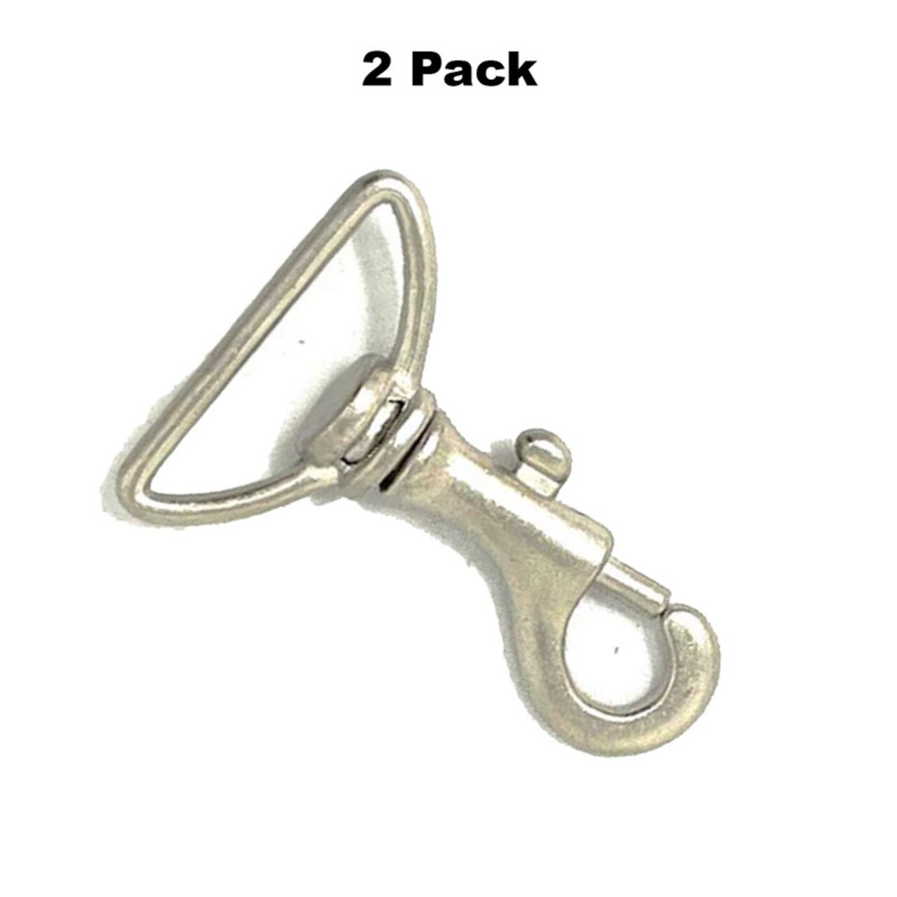 Swivel Hook Nickel Plated Zinc Base Push Down on Side 2 Inches Long 1.5 Inch Loop